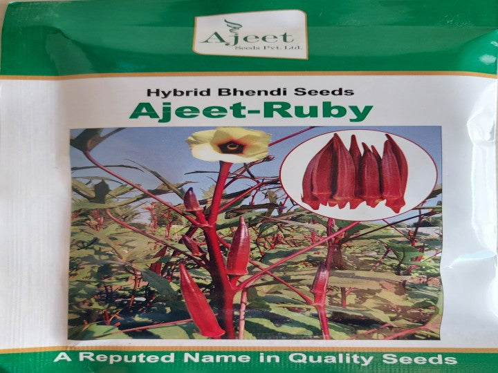 Okra Ruby (Ajeet Seeds - 50 gm)