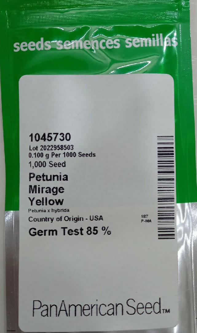 Petunia Mirage Yellow (PanAmerican Seed - 1000 Seeds)